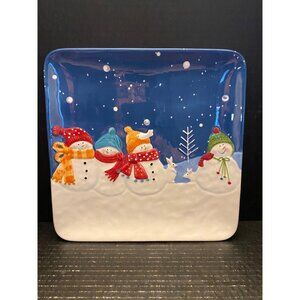 Kohl's St. Nicholas Square Snow Days 11" Serving Plate Square Cookie Platter